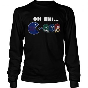 New York Giants Pacman Eats Eagles Cowboys Redskins longsleeve tee