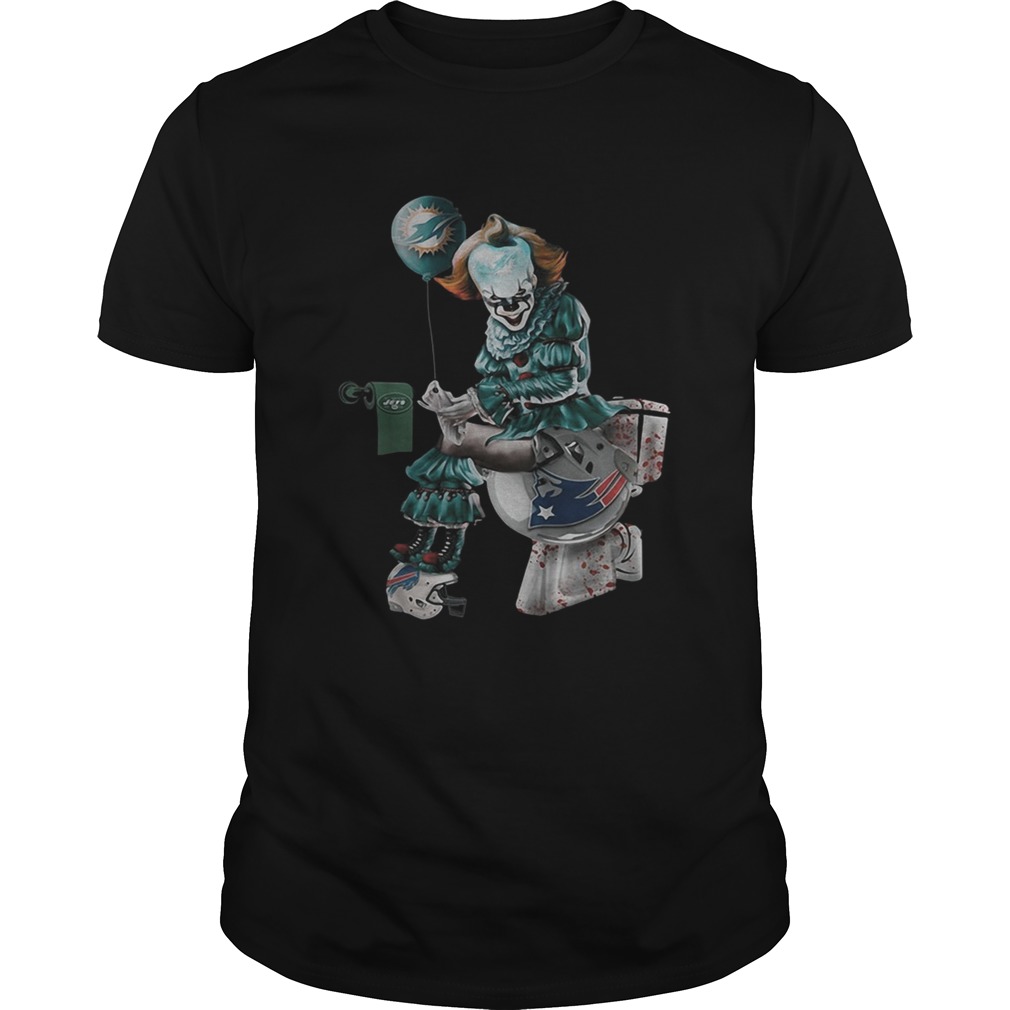 Pennywise Miami Dolphins New York Jets and New England Patriots toilet shirt