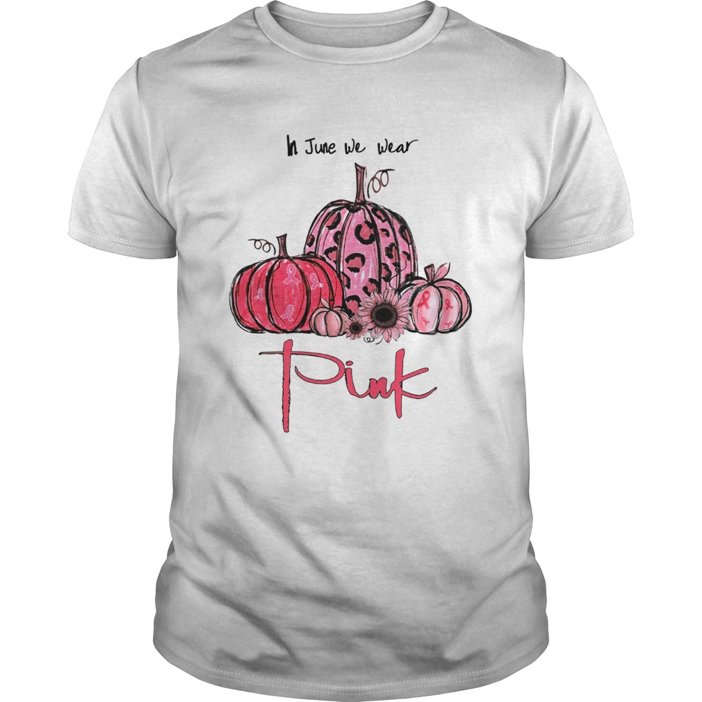 Pumpkin And Sunflower Breast Cancer Awareness In June We Wear Pink Shirt