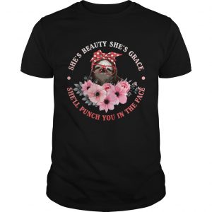 Shes Beauty And Grace She Will Punch You Funny Sloth Lady unisex