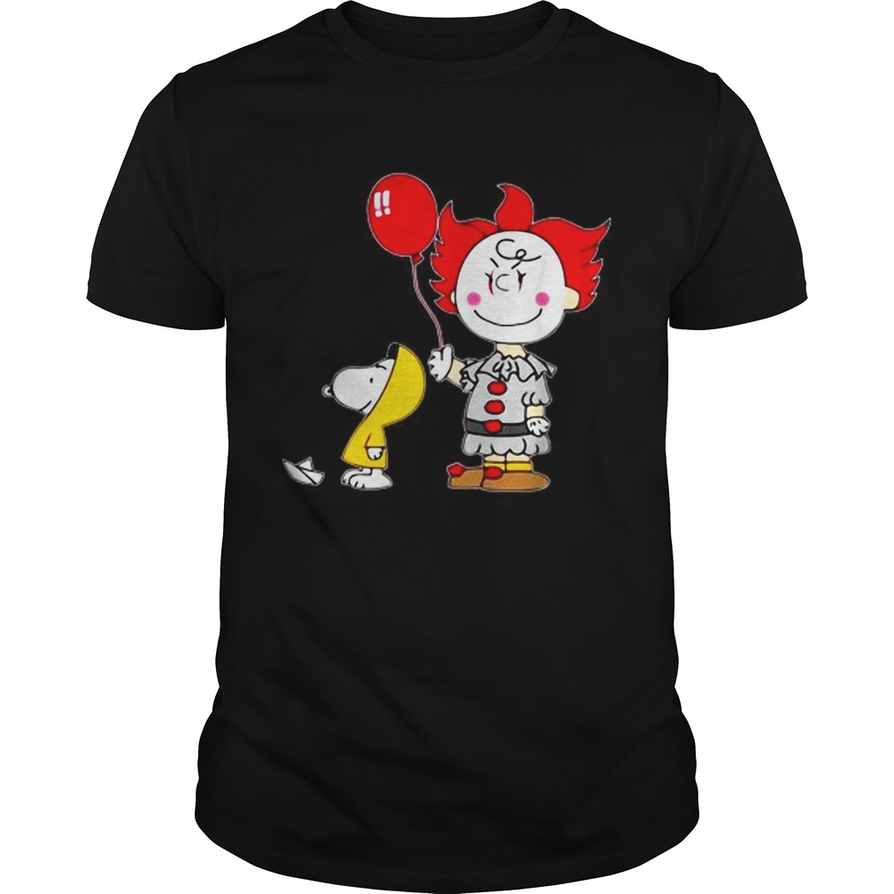 Snoopy and Charlie Brown Pennywise IT Halloween shirt