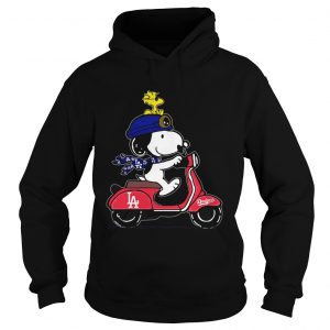 Snoopy driving Vespa Los Angeles Dodgers hoodie