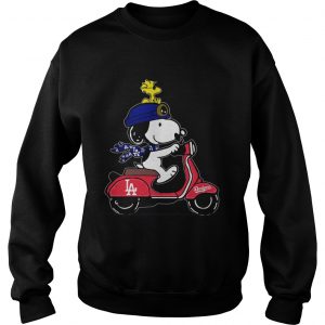 Snoopy driving Vespa Los Angeles Dodgers sweatshirt