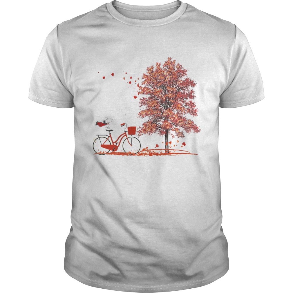 Snoopy riding a bicycle hello autumn shirt