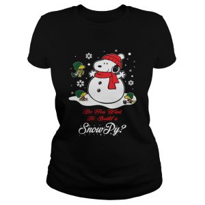 Snowman Snoopy Snowpy Christmas ladies tee