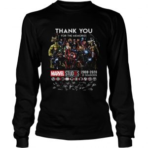 Thank you for the memories Marvel Studio all super heroes signed longsleeve tee