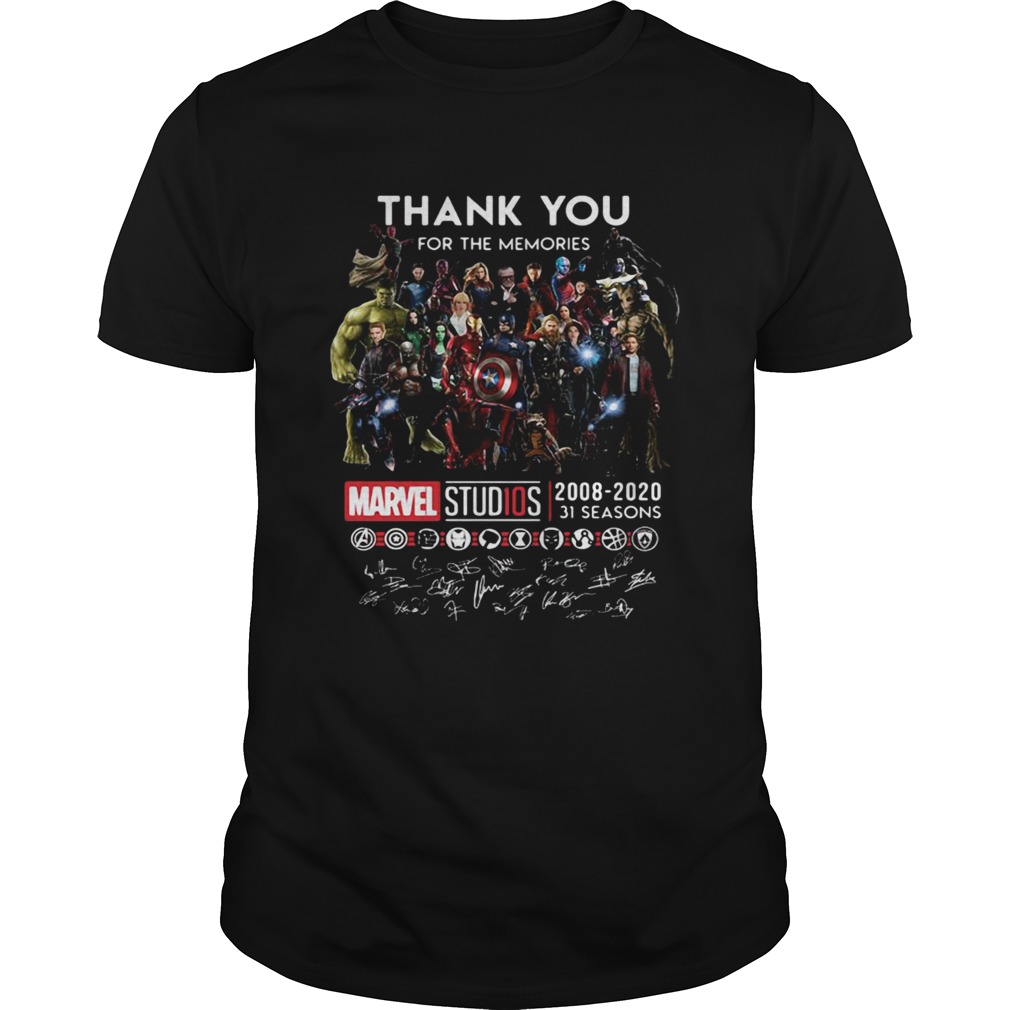 Thank you for the memories Marvel Studio all super heroes signed shirt