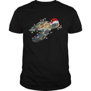 Turtle with Chirstmas hat and light unisex