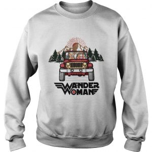 Wander woman and Dogs driving Jeep go camping sweatshirt