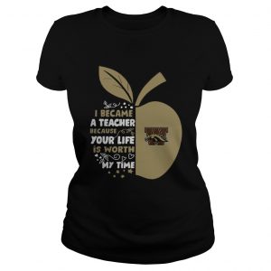 Western Michigan Broncos I became a teacher because your life is worth my time ladies tee