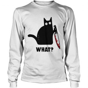 What Black cat hold knife longsleeve tee