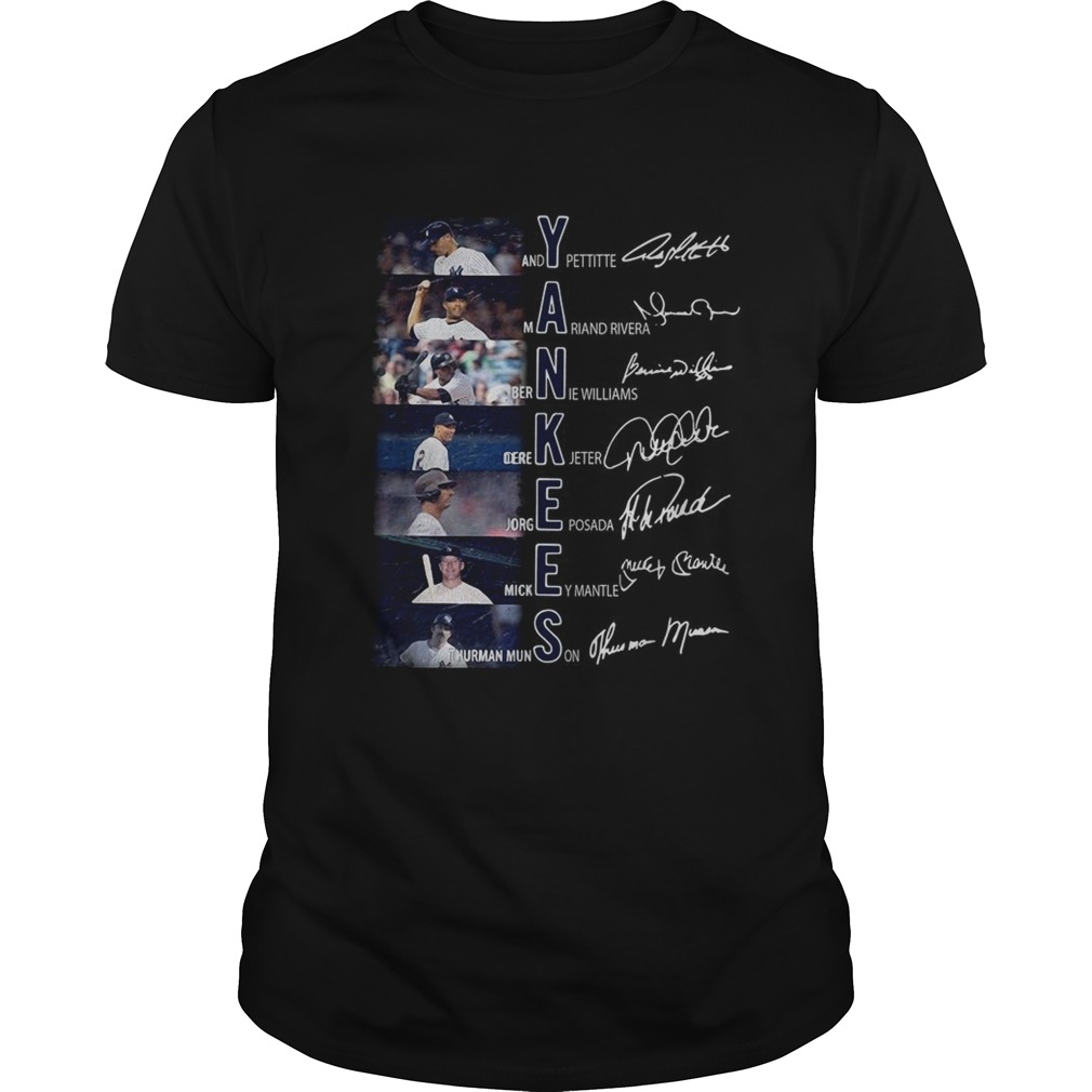 Yankees Andy Pettitte Mariano Rivera Bernie Williams signature shirt