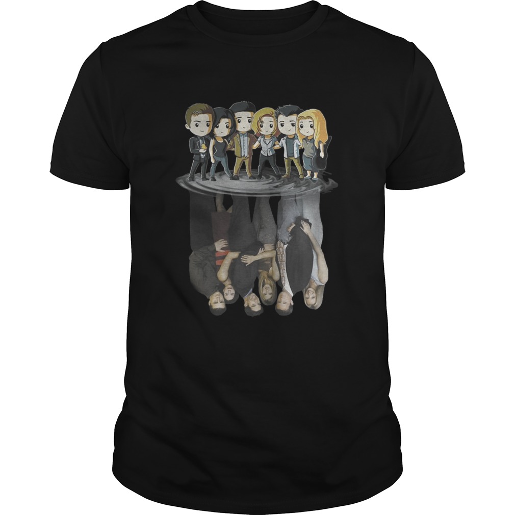 Friends Tv Characters Chibi Water Reflection Shirt