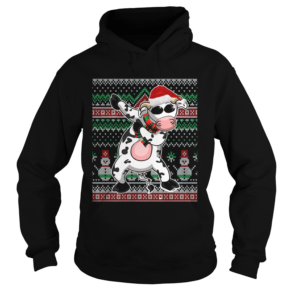 Ugly Christmas Dabbing Santa Cow T-Shirt