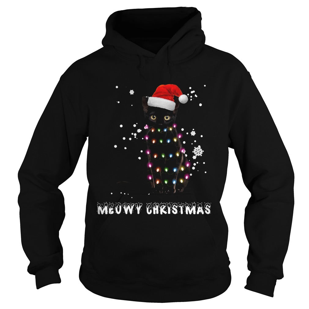 Meowy Christmas Black cat shirt