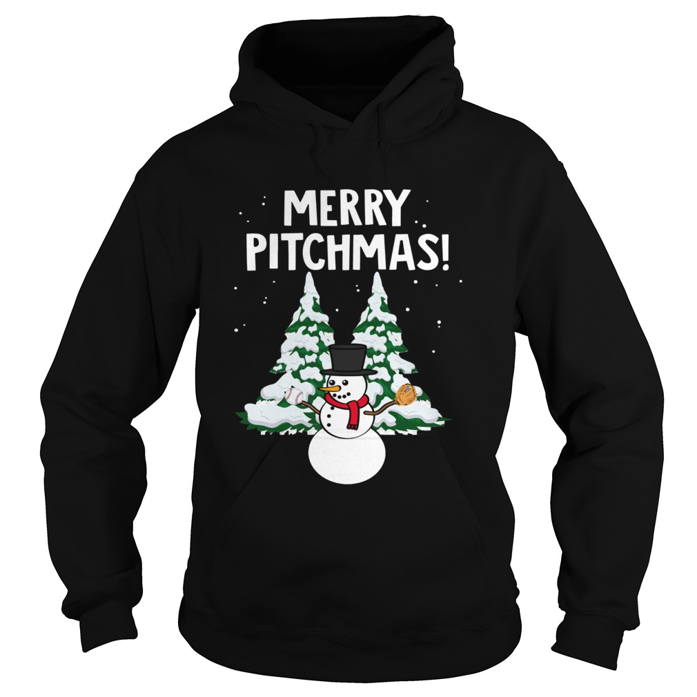 Merry pitchmas Snowman Baseball shirt