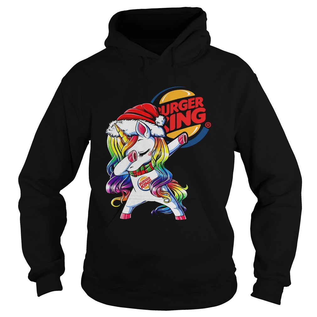 Santa Unicorn Dabbing Burger King Shirt