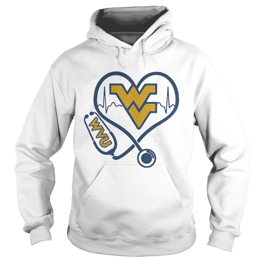 West Virginia Mountaineers football nurse stethoscope love heartbeat shirt