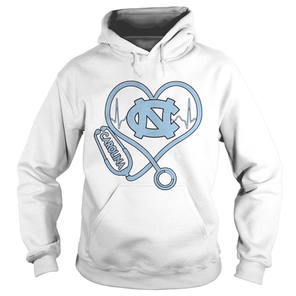 North Carolina Tar Heels men’s basketball nurse stethoscope love heartbeat shirt