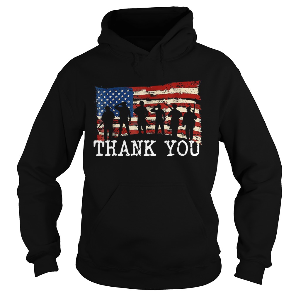 American Flag Thank you Veterans Shirt