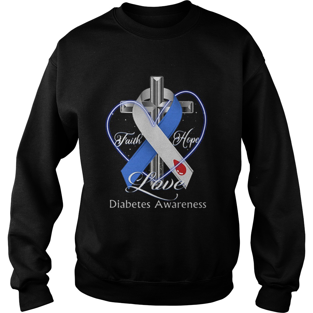 Cross faith hope love Diabetes Awareness shirt