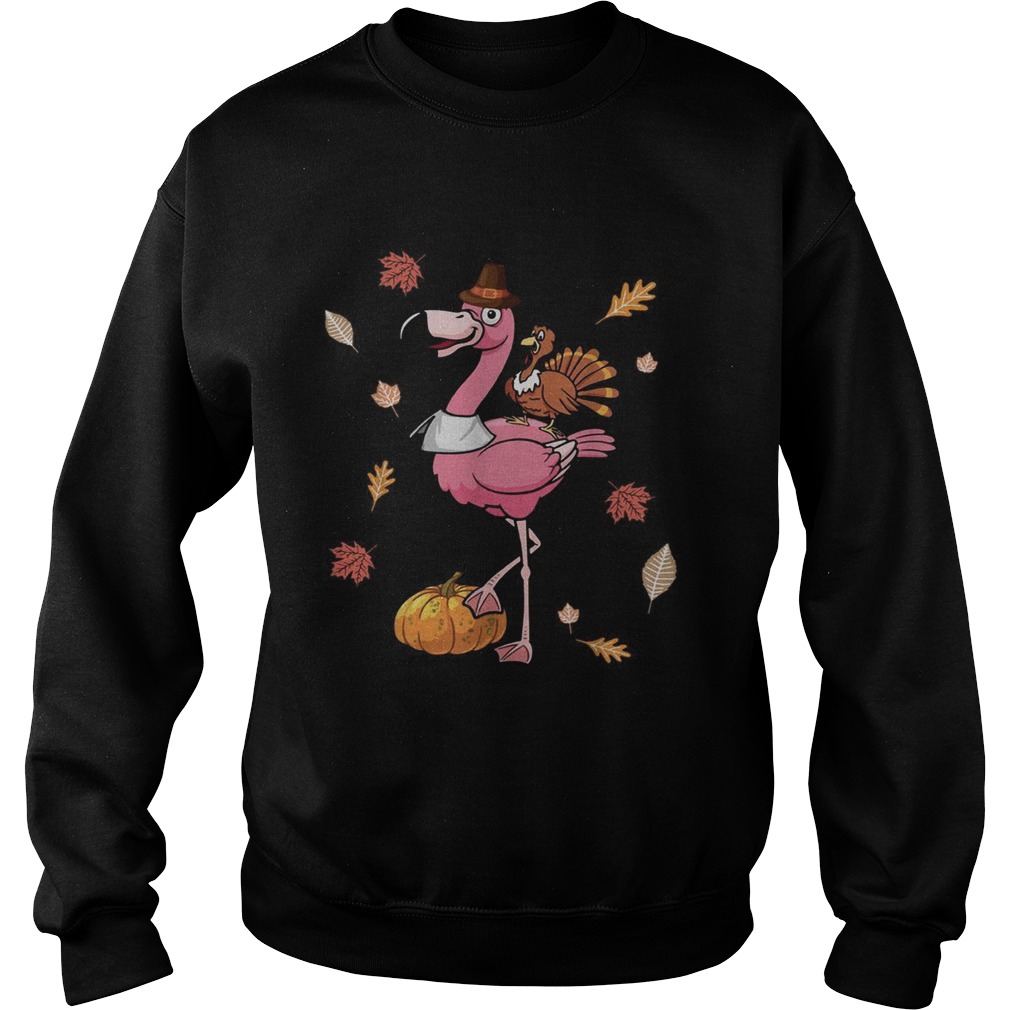 Flamingo and chicken turkey pumpkin shirt