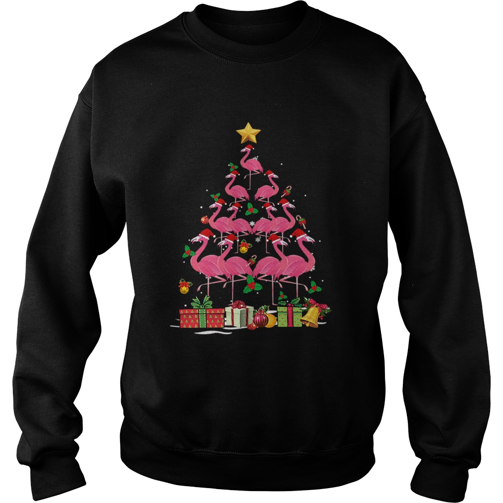 Flamingo Tree Ugly Christmas Funny T-Shirt