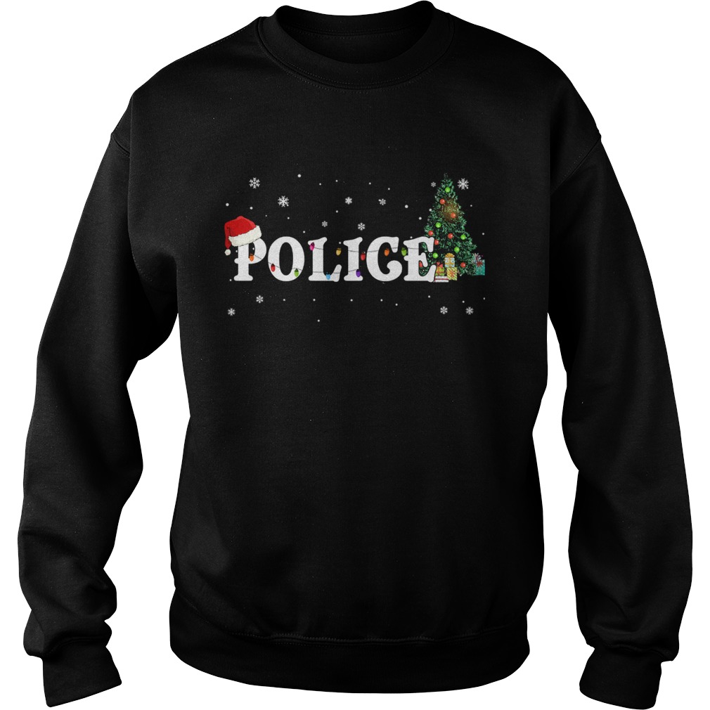 Police Christmas Santa Hat Holiday TShirt