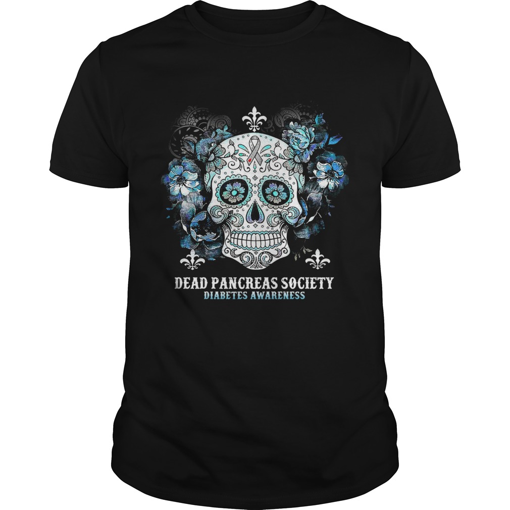 Skull Cancer Dead Pancreas Society Diabetes Awareness Shirt