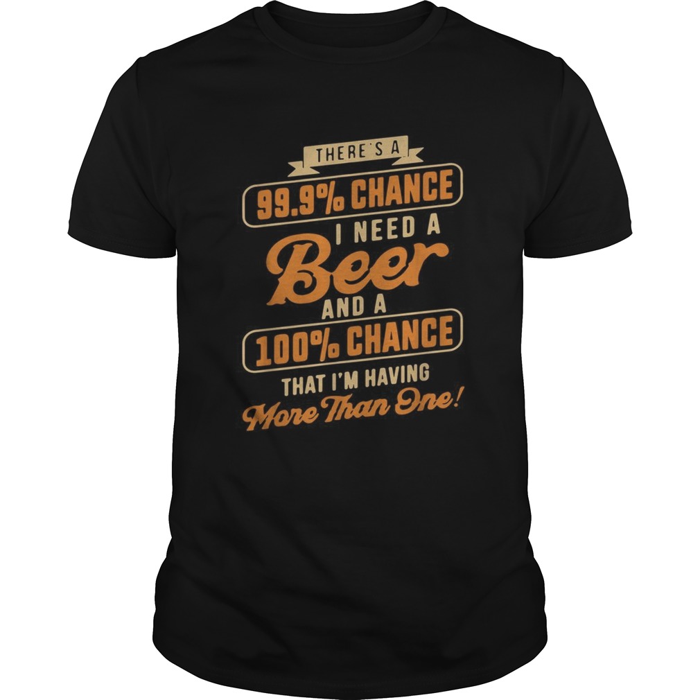 Theres a 999 chance I need a beer and a 100 chance shirt