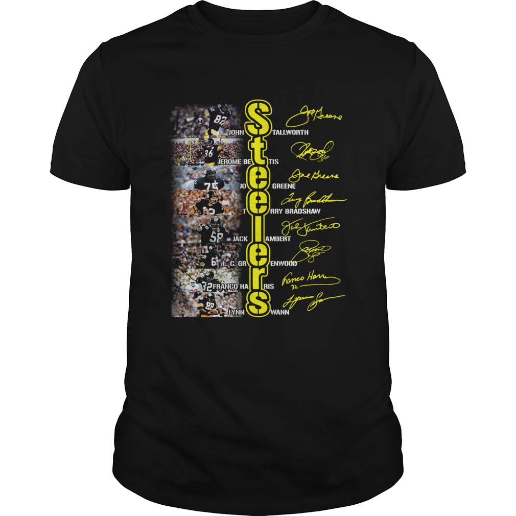 Steelers Jones Stallworth Jerome Bettis Joe Greene Terry Bradshaw signature shirt