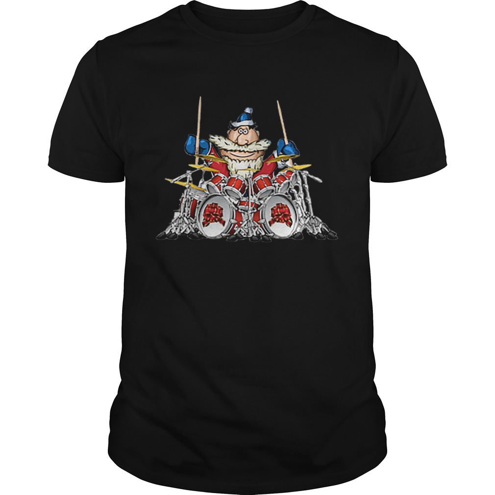 Santa Claus playing drummer shirt