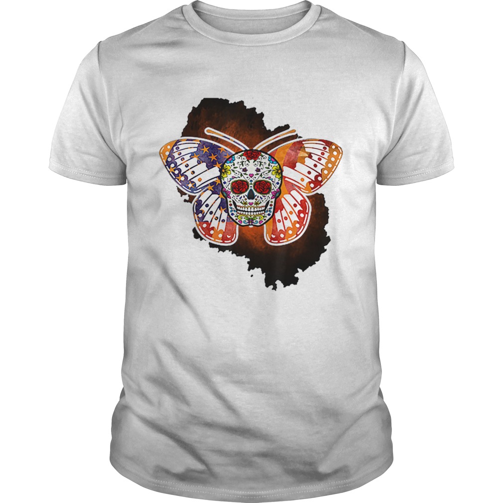 Sugar Skull Butterfly Day Of The Death Multiple Sclerosis shirt