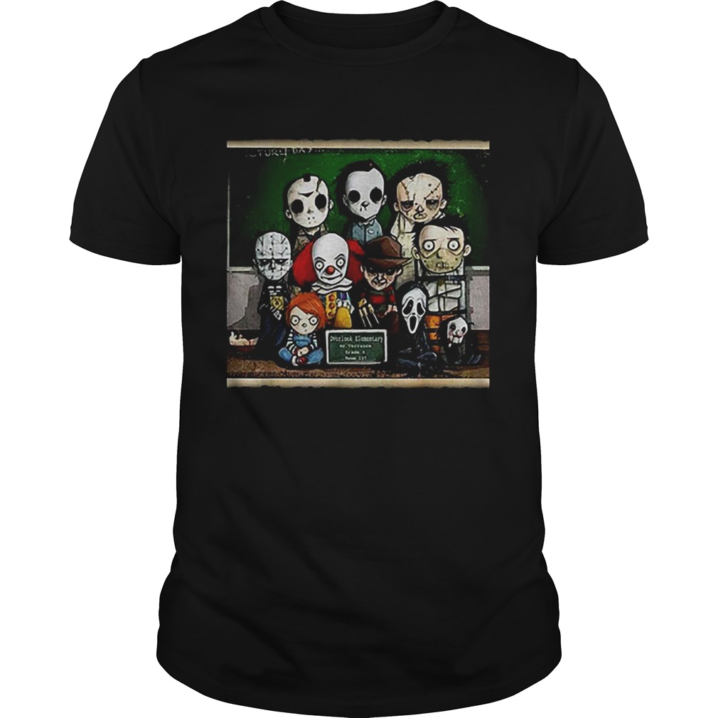 Horror Movie characters students in class shirt