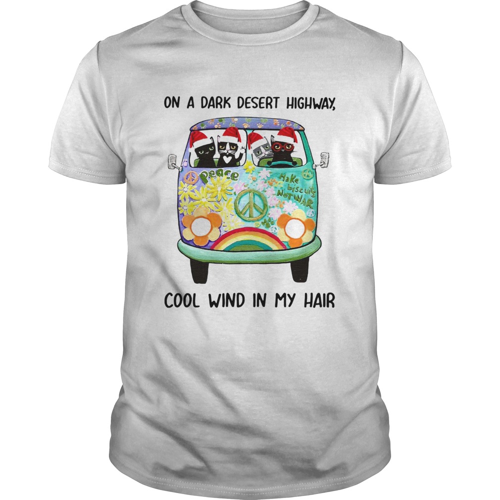 Cat Christmas On a dark desert highway cool wind in my hair  shirt