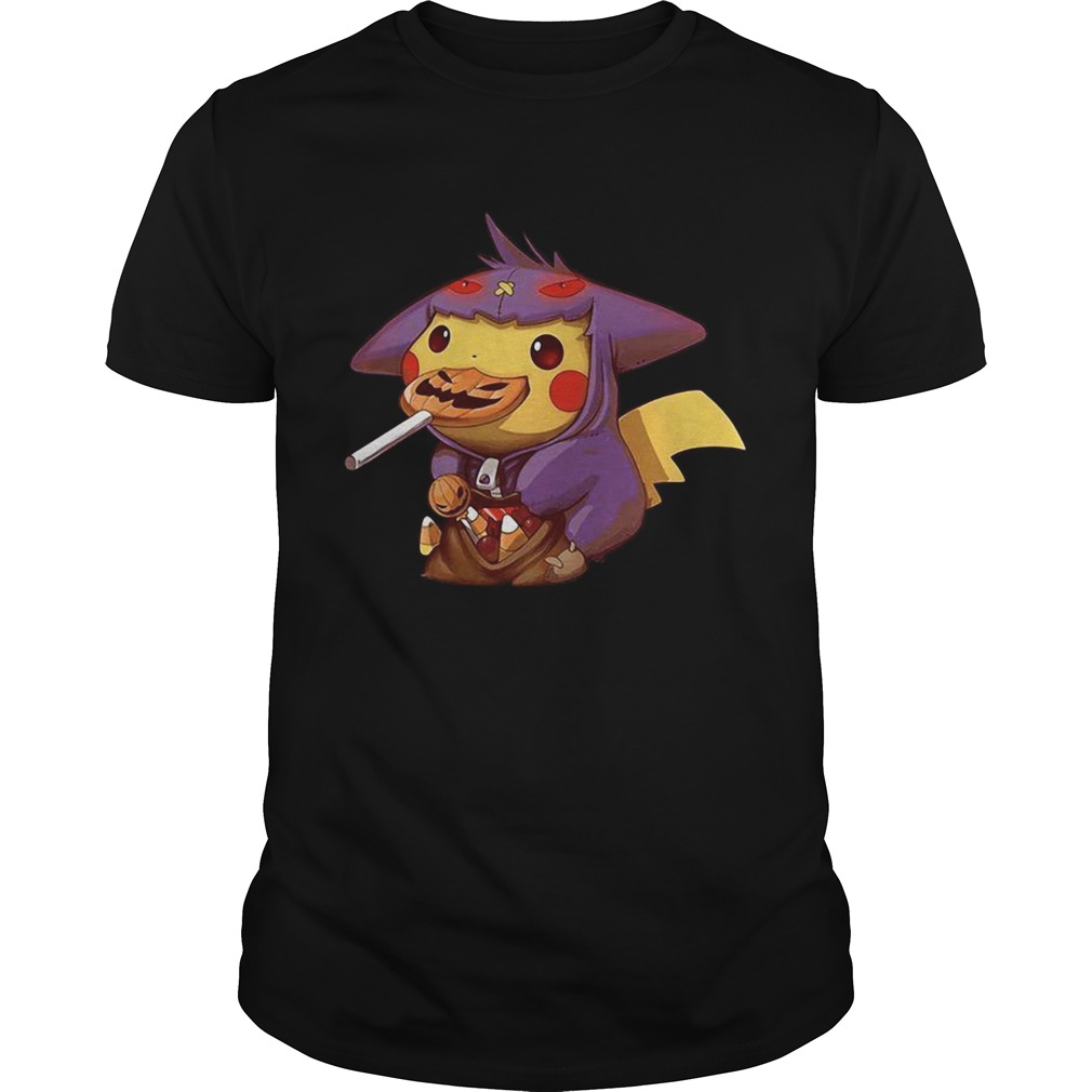 Take a glance at this Pikachu gengar halloween trick or treat costume shirt