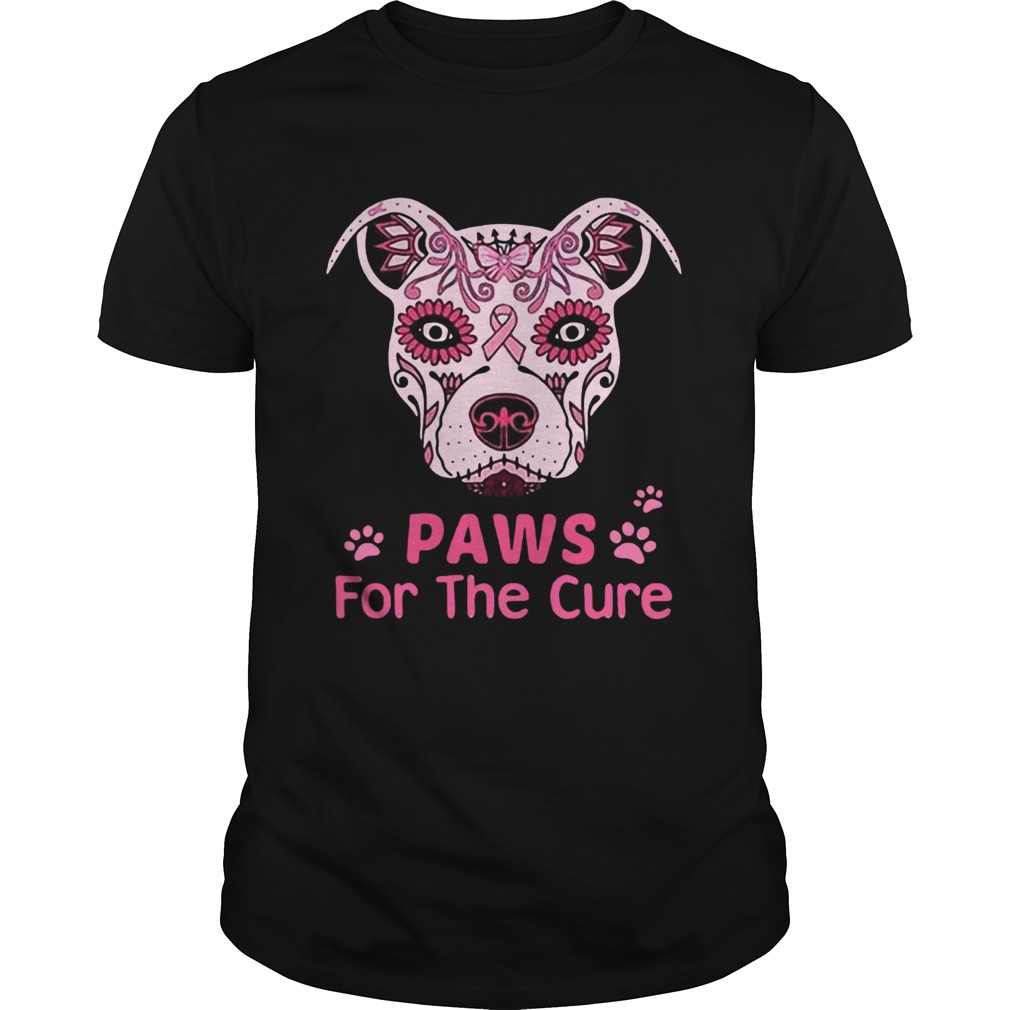 It’s worth to buy this Paws for the cure pit bull poco loco sugar skull breast cancer shirt