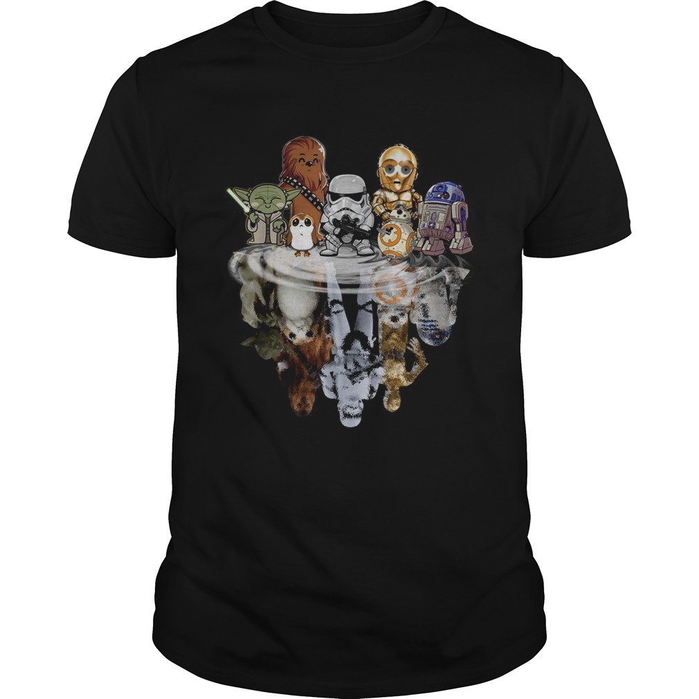 Star Wars characters chibi water mirror reflection shirt