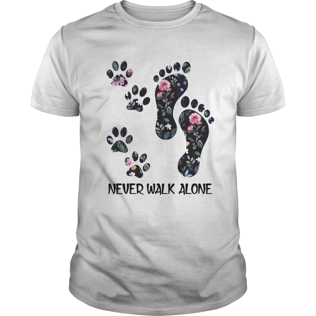 Never Walk Alone Floral Paw Tshirt