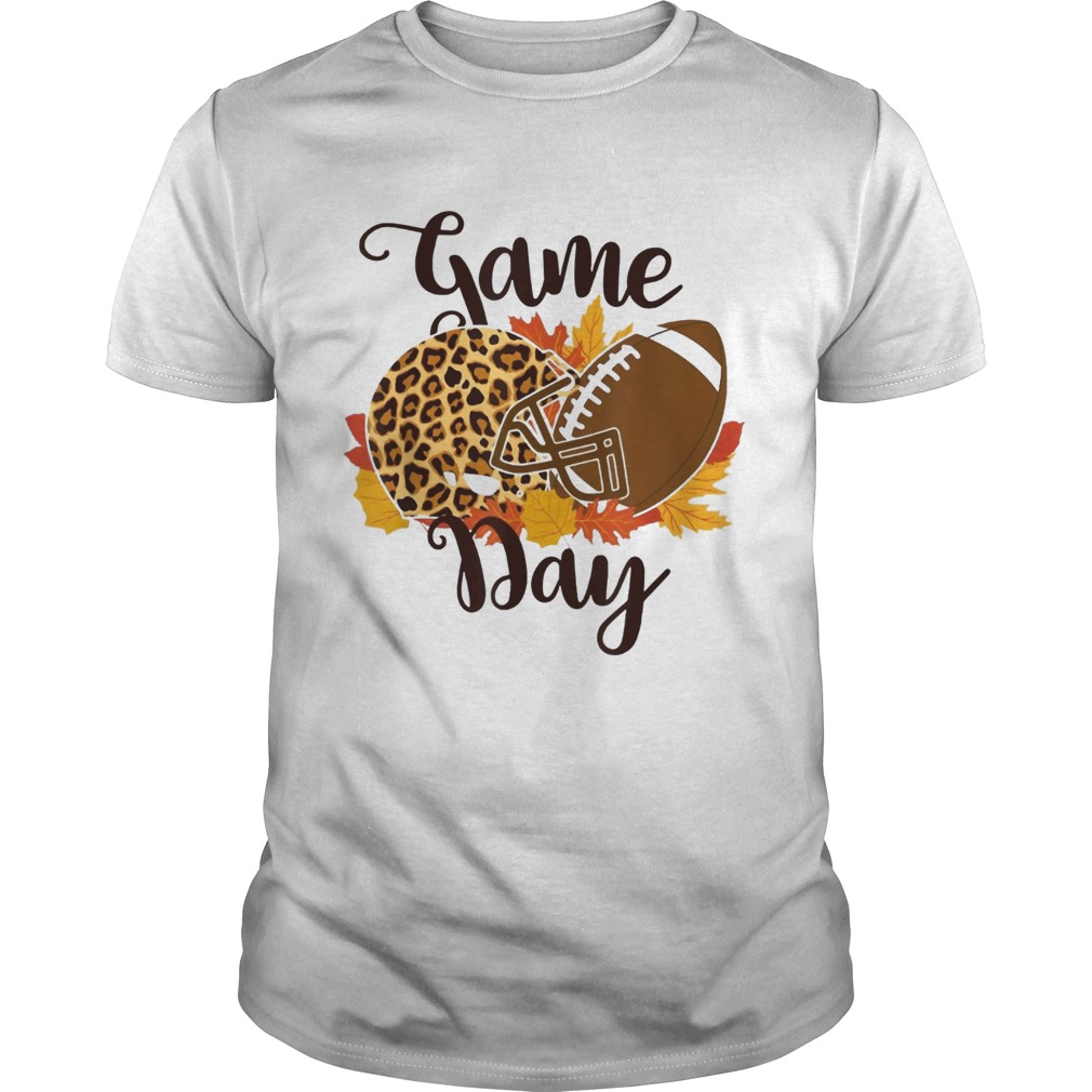 Game Day Football Fan Leopard Helmet Ball Fall Autumn Tshirts