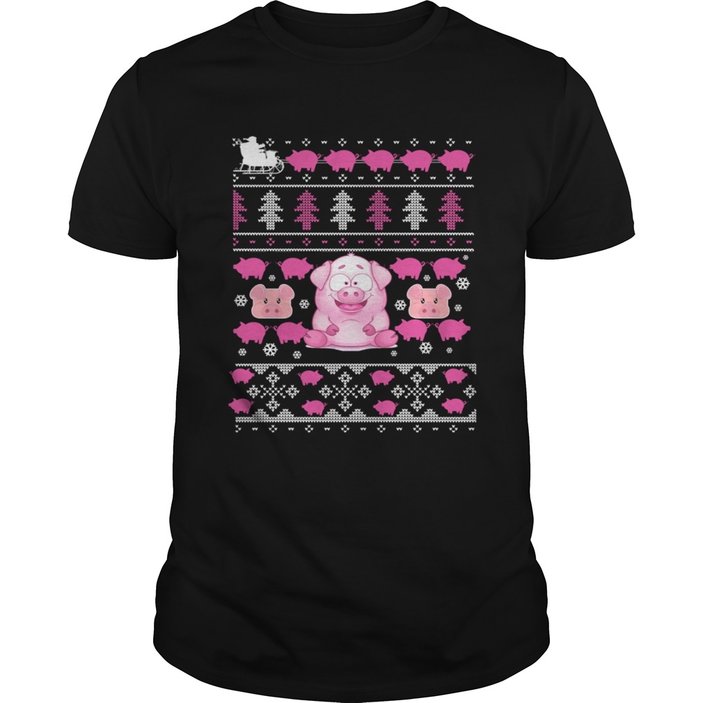 Pig Ugly Christmas Sweater Style T Shirt Xmas Shirt T-Shirt