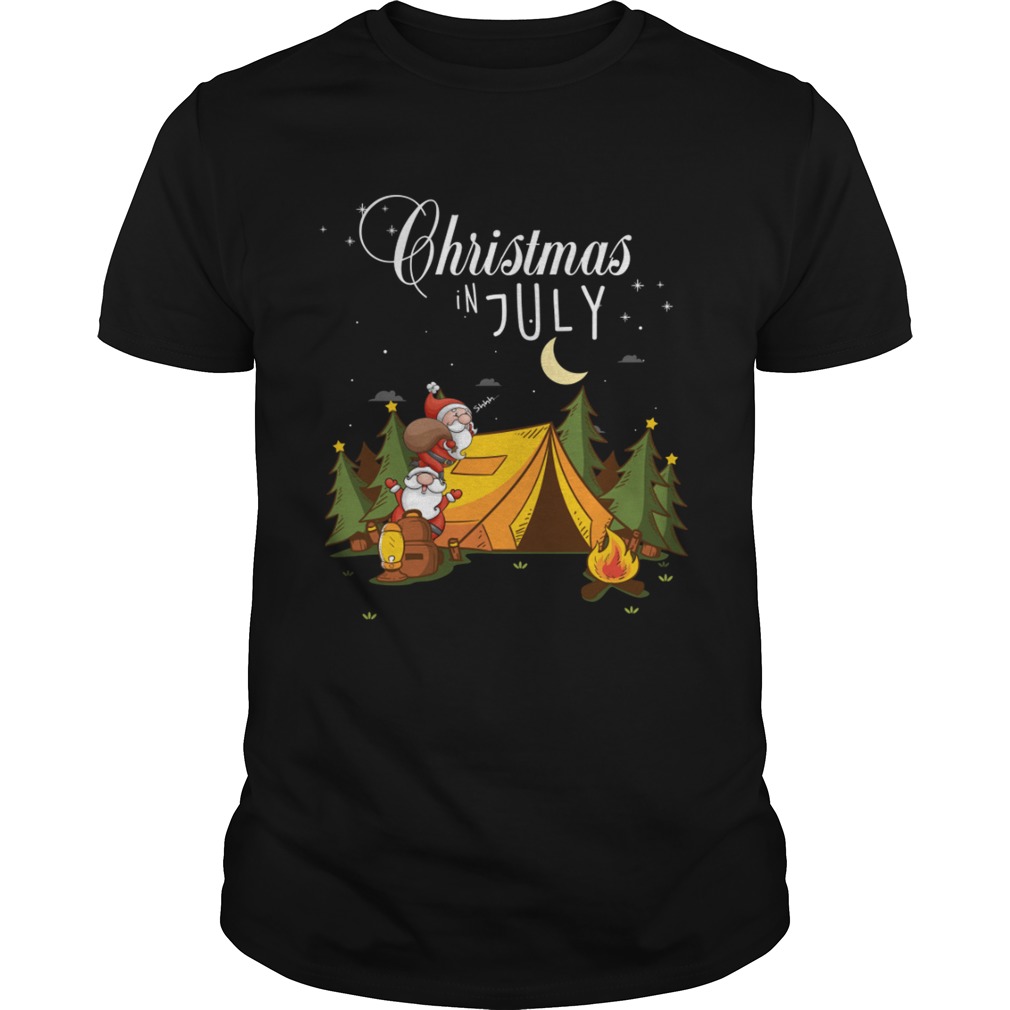 Christmas In July Festival Funny Camping TShirt Xmas Shirt T-Shirt