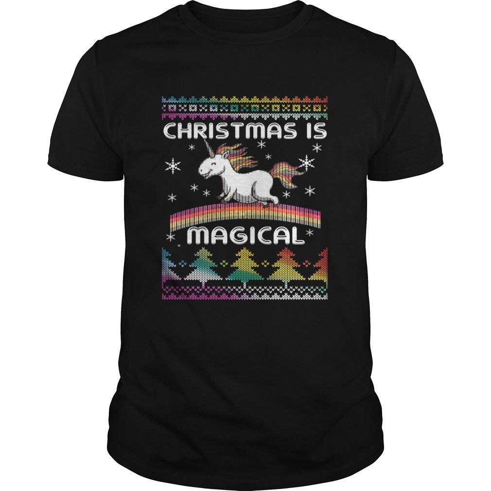 Christmas is Magical T Shirt Funny Unicorn Xmas Shirt T-Shirt