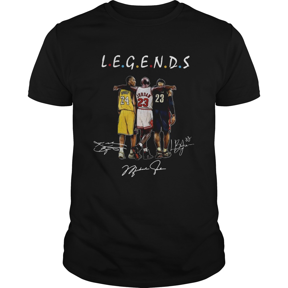 Kobe Bryant Michael Jordan and LeBron James Legends Friends Shirt