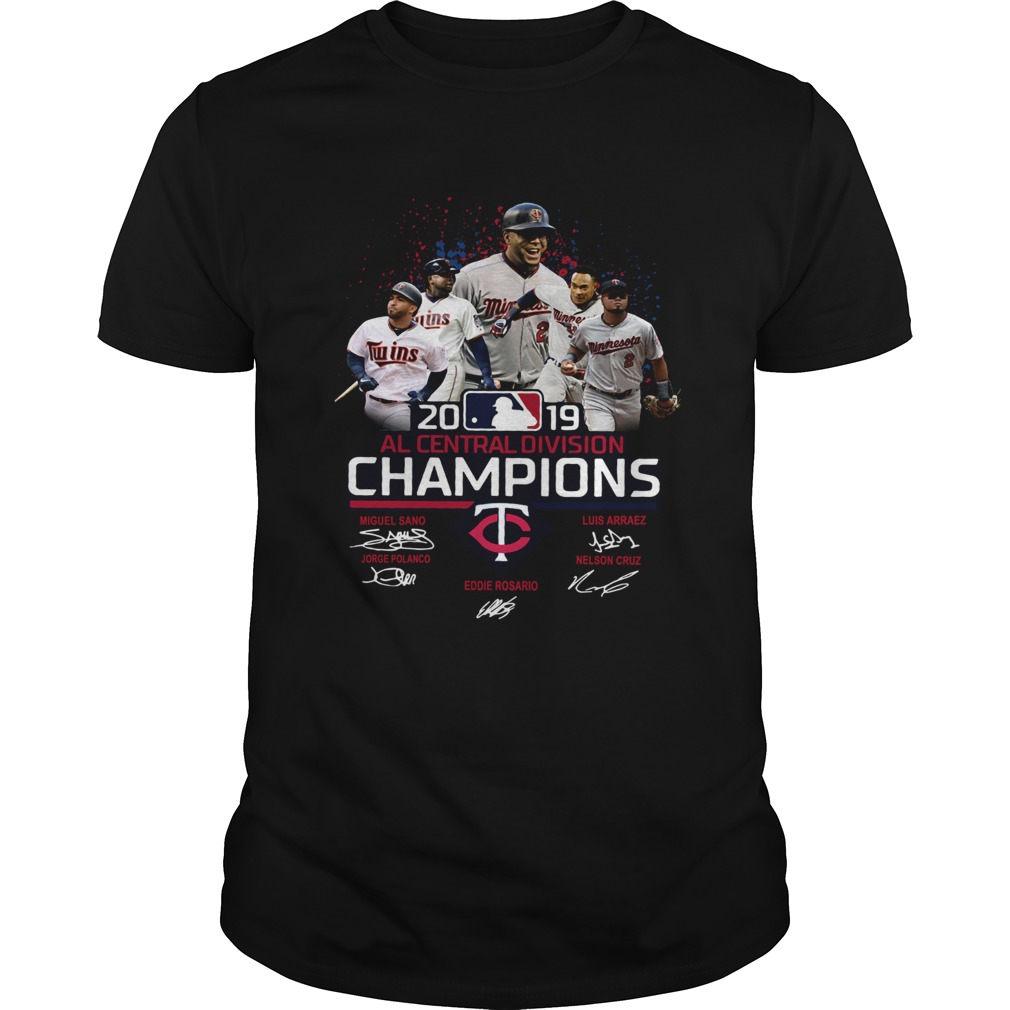 Minnesota Twins 2019 Al central division Champions signatures shirt