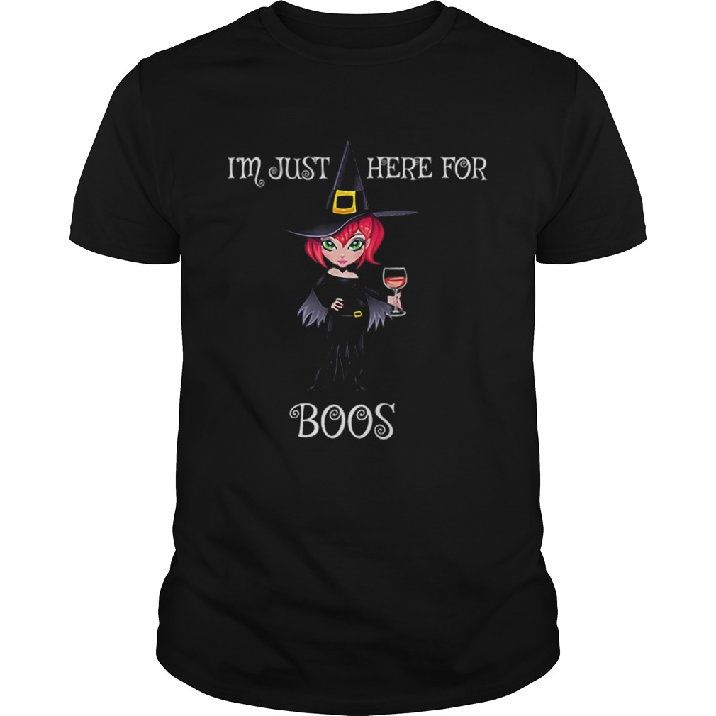 Halloween Im Just Here For The Boos Drinking Witch shirt