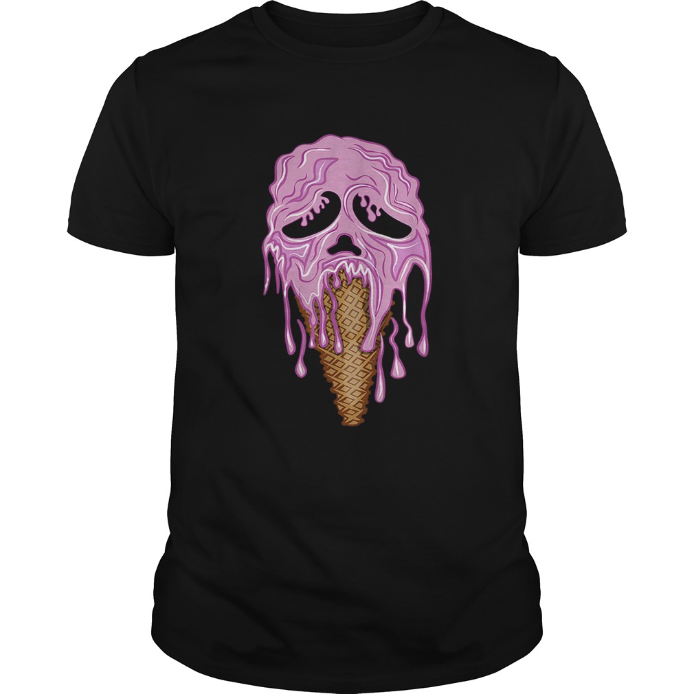 Ice Cream Melting Skeleton Scream face shirt