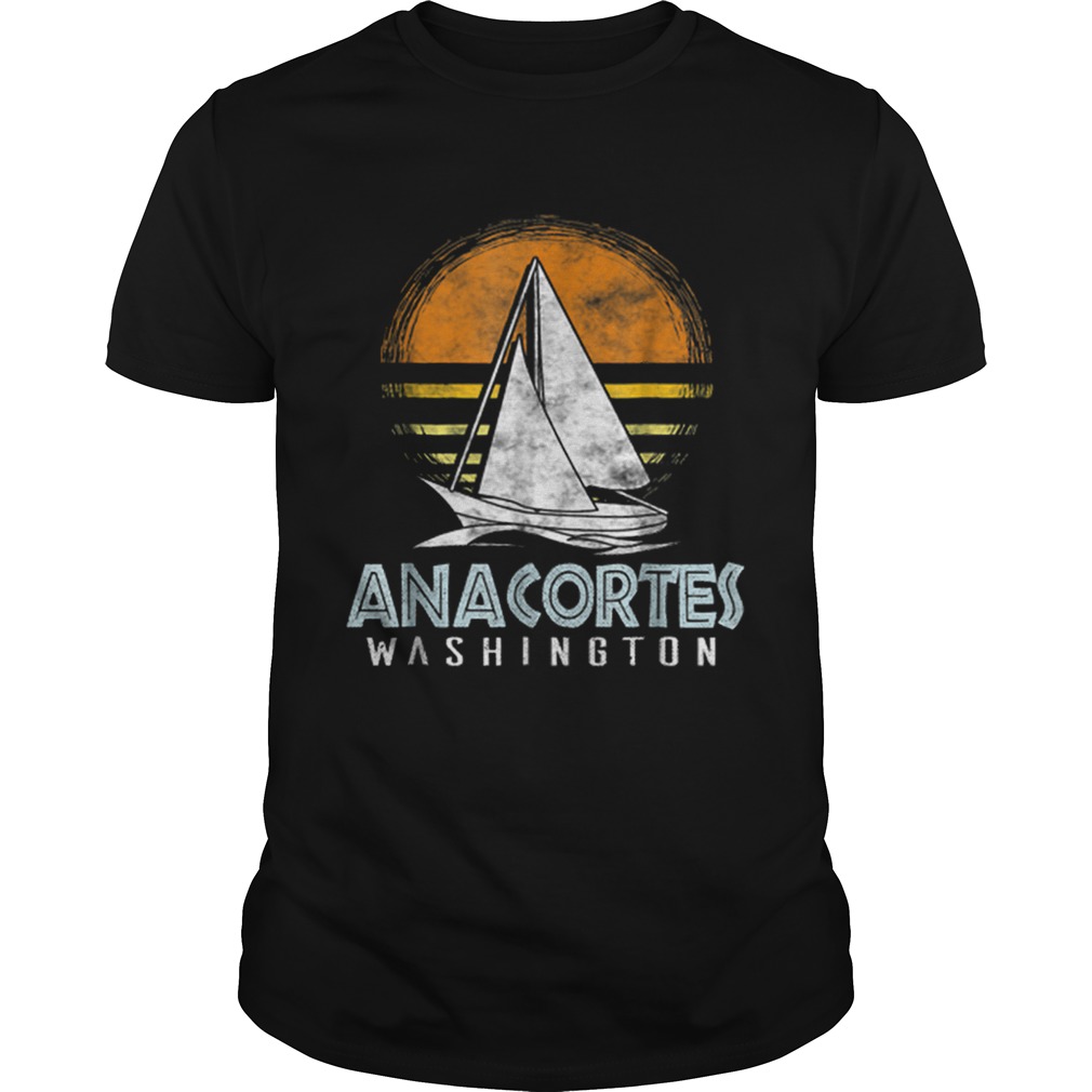 Vintage Nautical BoatAnacortes Washington Yacht shirt