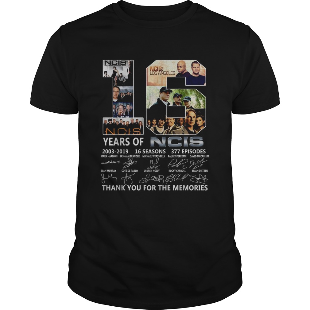 16 Years of Ncis 2003 2019 16 seasons 337 episodes thank you for the memories shirt