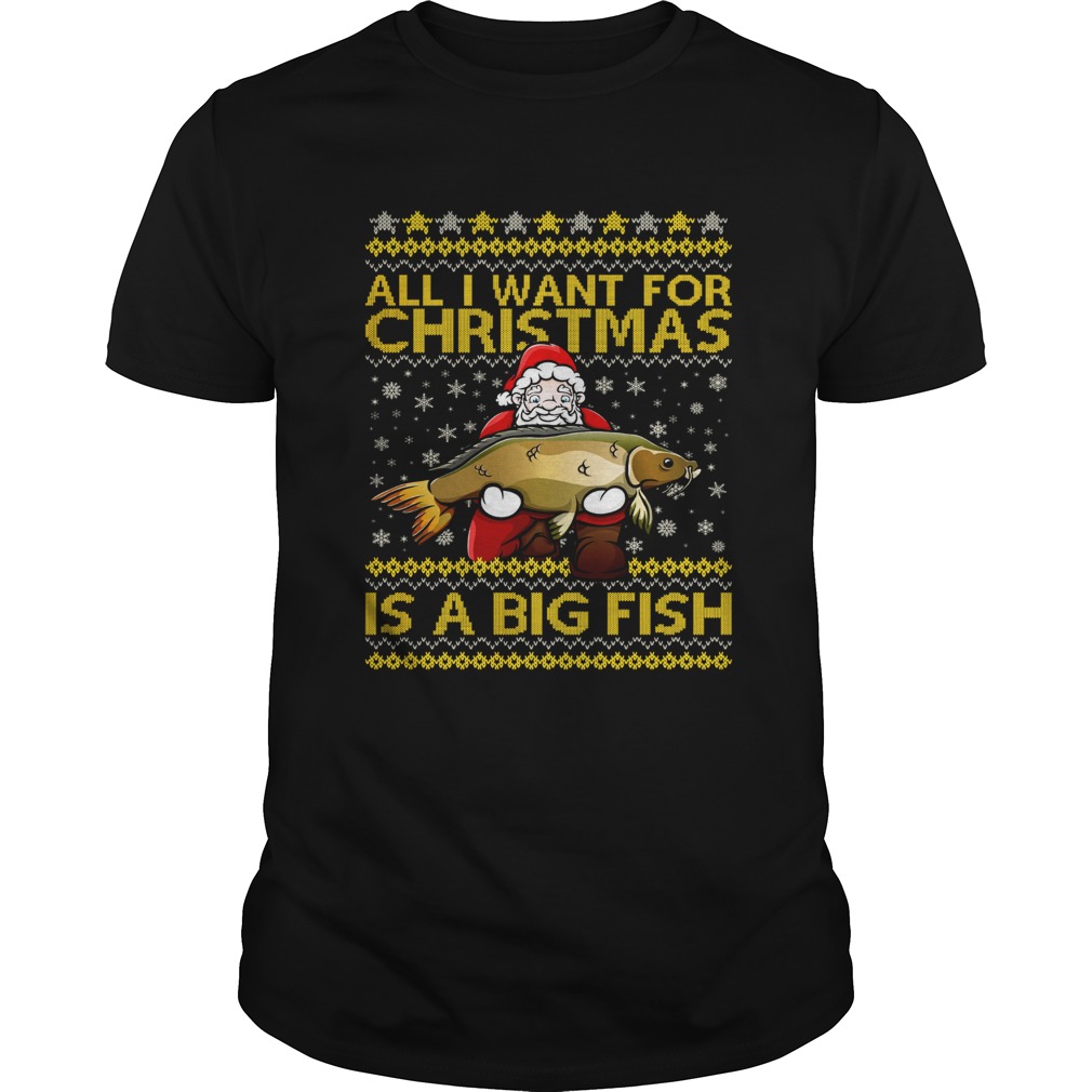 Santa Claus all I want for Christmas is a big fish sweater